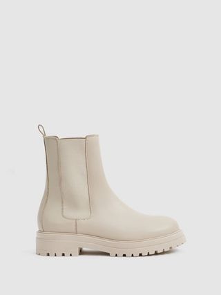 Reiss + Thea Boots Leather Pull on Chelsea Boots