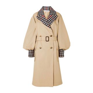 J.W. Anderson + Belted Checked Wool-Blend and Cotton-Gabardine Trench Coat