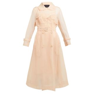 Simone Rocha + Faux Pearl-Embellished Tulle Trench Coat