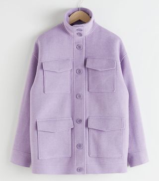 & Other Stories + Oversized Wool Blend Utility Jacket