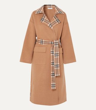 Rejina Pyo + Meryl Convertible Paneled Checked Wool-Blend Coat