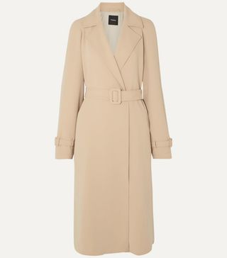 Theory + Belted Crepe Trench Coat