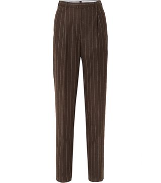 Giuliva Heritage Collection + Cornelia Pinstriped Wool Tapered Pants