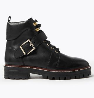 Marks and Spencer + Leather Hiker Ankle Boots