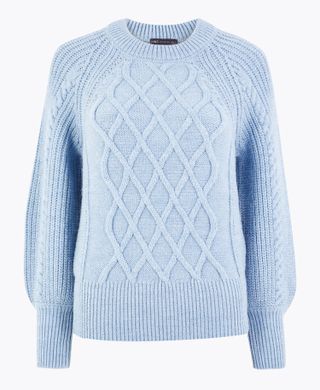 Marks and Spencer + Argyle Cable Knit Jumper