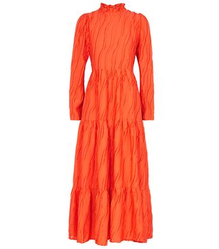 Stine Goya + Judy Orange Devoré Maxi Dress