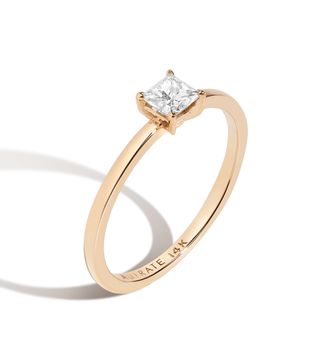 Aurate + Diamond Solitaire Ring