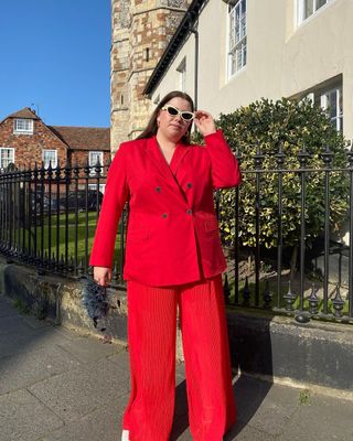 Double Breasted Blazers and Straight Flare Pants Suit — YELLOW SUB
