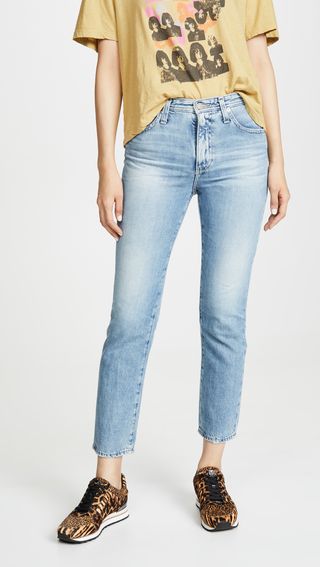 AG + The Isabelle High-Rise Straight Crop Jeans