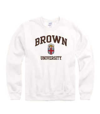 Shop College Wear + Brown University Crew-Neck Sweatshirt-White