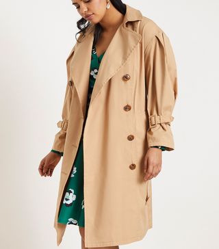 Eloquii + Puff Sleeve Trench Coat