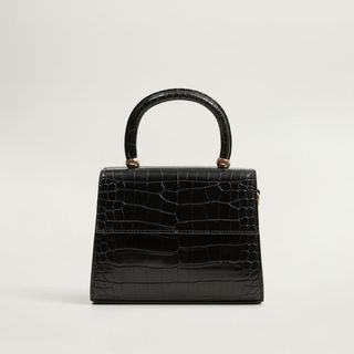 Mango + Croc-Effect Bag