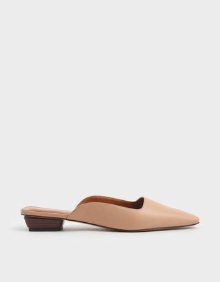 Charles & Keith + Square Toe Stacked Heel Mules