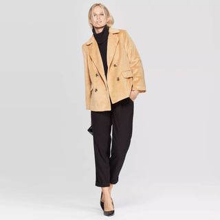 Who What Wear x Target + Long-Sleeve Notched-Collar Pea Coat