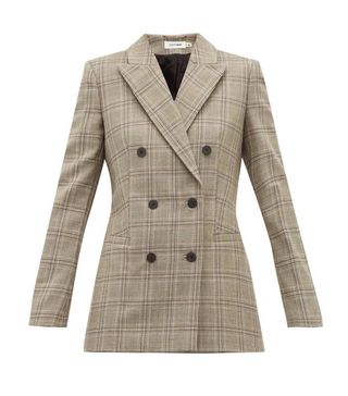 Cefinn + Double-Breasted Prince of Wales-Check Blazer