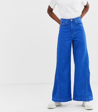 Weekday + Beat Super Wide Leg Jeans in Bright Blue