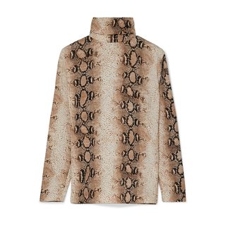 Frankie Shop + Camille Snake-Print Jersey Turtleneck Top