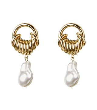 Leandra X Mango + Pearl Pendant Earrings