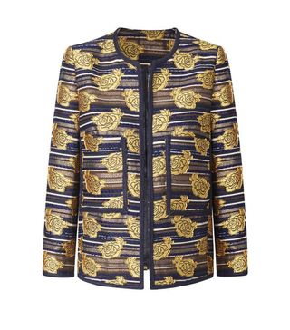 Leandra X Mango + Embroidered jacquard jacket