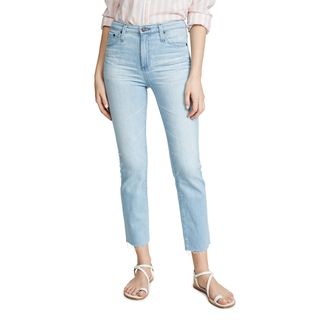 AG + The Isabelle High-Rise Straight-Leg Jeans