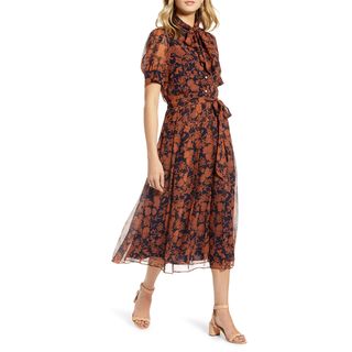 1901 + Floral-Print Chiffon Dress