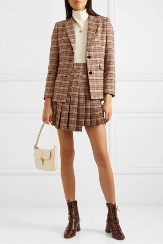 Maje + Valilo Checked Tweed Blazer