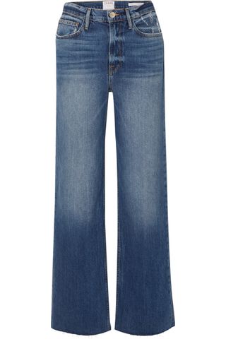 Frame + Le California Frayed High-Rise Wide-Leg Jeans