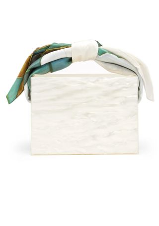 Montunas + Guaria Mini Orchid-Print Silk Handle Box Bag