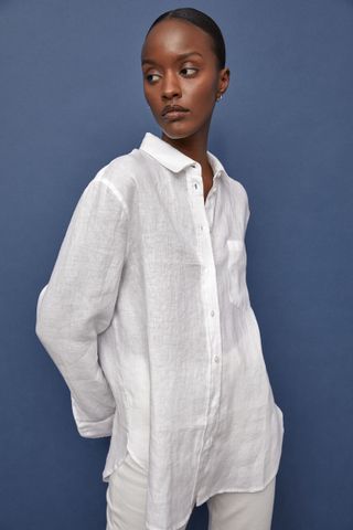 H&M + White Linen Shirt