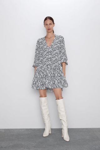 Zara + Print Dress