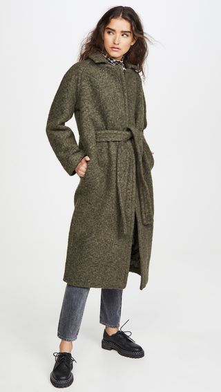 Ganni + Boucle Wool Coat