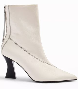 Topshop + Mara Leather Buttermilk Point Boots