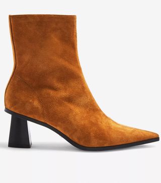 Topshop + Maile Leather Tan Point Boots