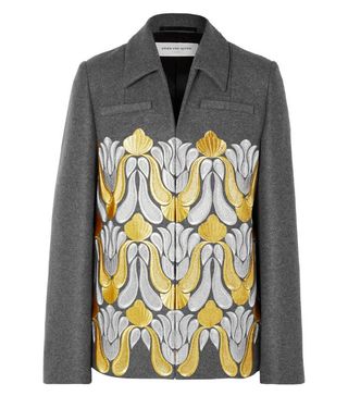Dries Van Noten + Valery Embroidered Metallic Wool-Blend Jacket