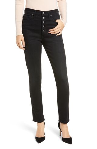 Citizens of Humanity + Olivia High Waist Slim Jeans in Licorice