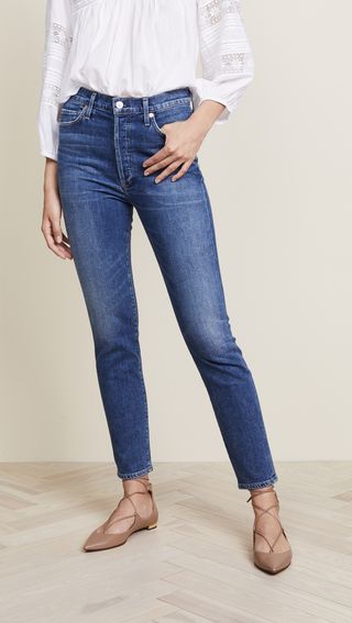 Citizens of Humanity + Olivia High Rise Slim Ankle Jeans in Solo