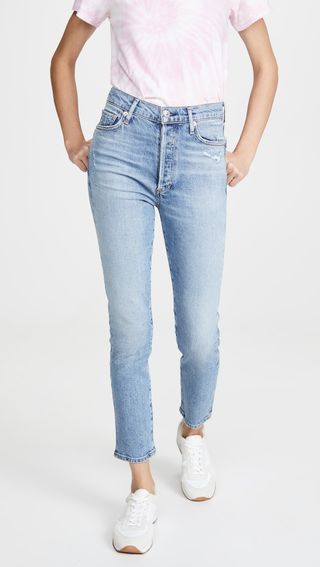 Citizens of Humanity + Olivia High Rise Slim Ankle Jeans in Chit-Chat