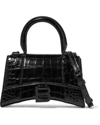 Balenciaga + Hourglass XS croc-effect leather shoulder bag