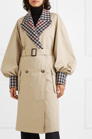 J.W. Anderson + Belted Check Wool-Blend Trench Coat