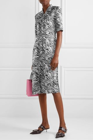 Commission + Zebra-Print Satin Dress