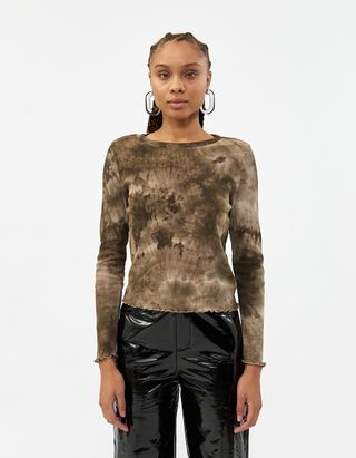 Which We Want + Jessica Tie Dye Top in Brown
