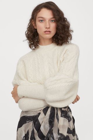 H&M + Cable-Knit Wool-Blend Sweater