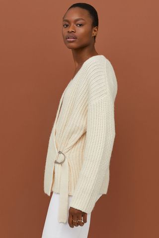 H&M + Ribbed Wrap-Front Cardigan