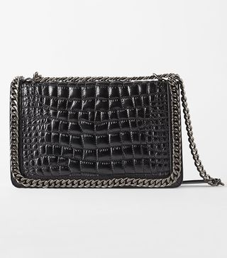 Zara + Crossbody Bag With Embossed Chain