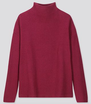 Uniqlo + Knitted Fleece High Neck Long Sleeve T-Shirt