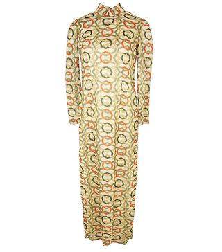 Rokit + 70s Gold Cheongsam Dress With Circular Pattern