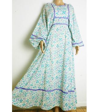 Vintage + 70s Cotton Maxi Dress by Peter Robinson