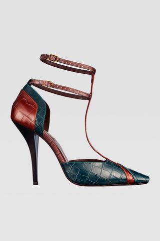 Zara + Leather Square Toe Heels