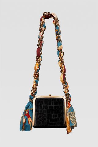Zara + Animal Embossed Crossbody Bag With Clasp