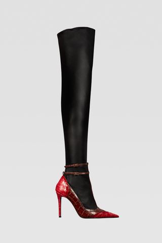 Zara + Contrasting Heeled Boot